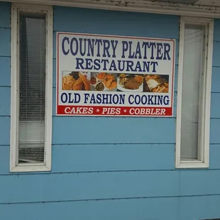 a sign for a restaurant