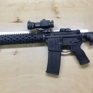 New Smith and Wesson M@P AR15 with YHM rail,ergo grip and stock,Diamond Head sites, Vortex red dot. Fake suppressor, From country pleasures!