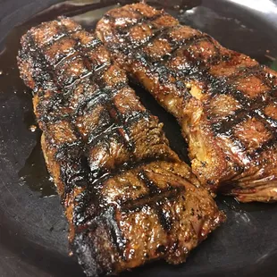 This is what our steaks looked like after we grilled them can I saw awesome yum yum