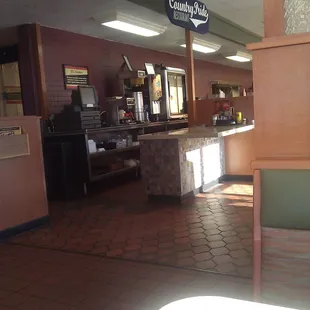 the inside of a restaurant