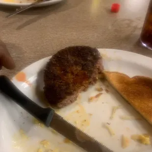 I got the steak and eggs and this came out. I think I need a bun with my steak.