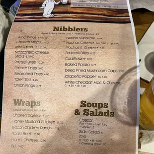 Menu sorry forgot the back
