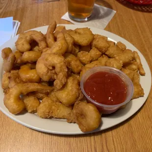 Shrimp and tater tots
