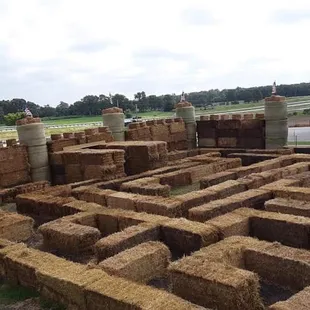 Giant Hay Bale Castle &amp; Maze