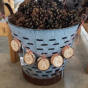 Pinecones for decorating. Large and small. Available in our gift shop at Country Side Trees, Walworth, WI. Short drive from Lake Geneva, WI