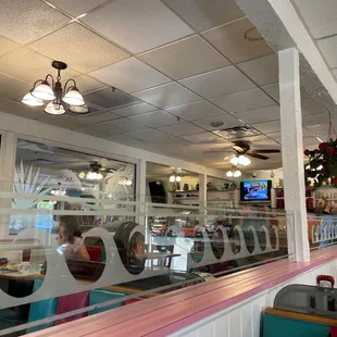 diners and tables in a restaurant