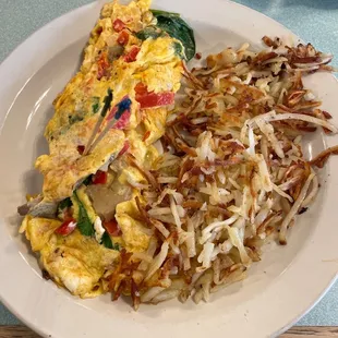 Garden Omelette, Swiss cheese only (no American)