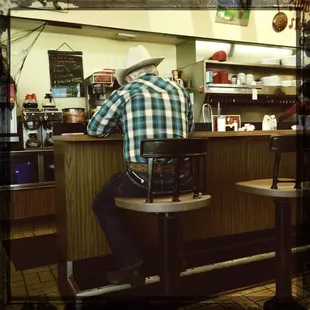 Interesting cowboy customer.