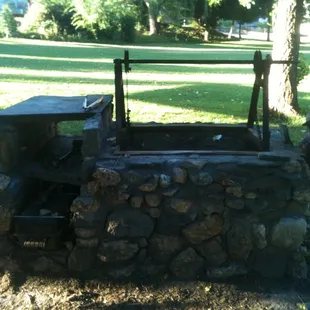 Grill and spit in shared space.