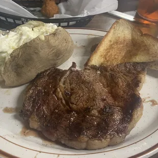 8oz ribeye and baked potato