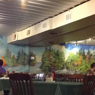 Murial on a far wall of a water scene