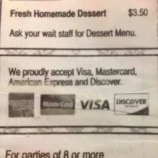 a menu for a desert restaurant