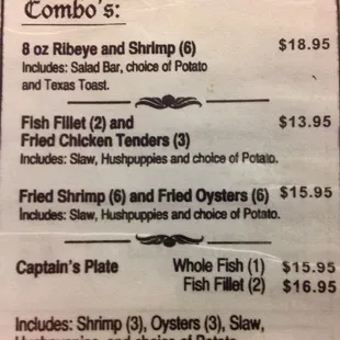 a menu for a restaurant