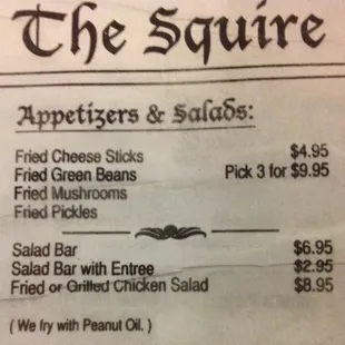 menu