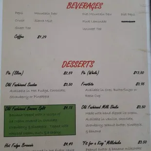 a menu for a restaurant