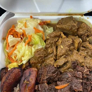 Oxtail and curry goat