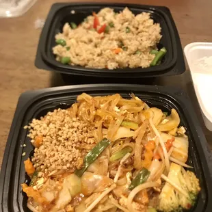 Basil Fried Rice, veggie Pad Thai