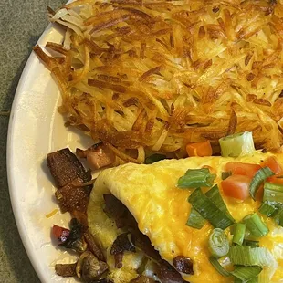 All Meat Lovers Omelette with hash brown