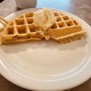 Half Plain Waffle Half
