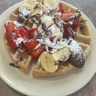 Nutella-Strawberry-Banana Waffle