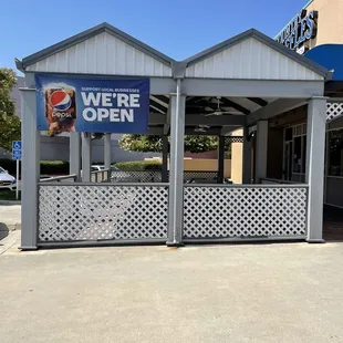the front of the restaurant