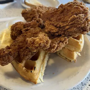 Chicken with waffles