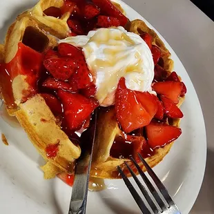 food, waffles
