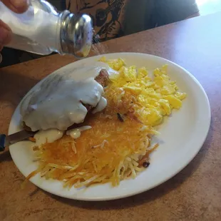 Chicken fried steak breakfast