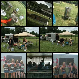 a collage of photos of a food truck