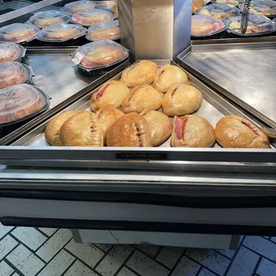 a variety of pastries on display