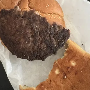 My sons plain hamburger. Burt and chewy. Went straight into the trash.