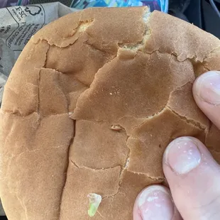 Dried hardened cold bun