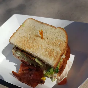 The left overs from by club sandwhich