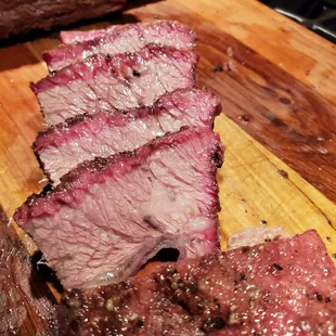 Beef short ribs after I sliced them off the bone.  Purchase at Countryside Meats. Best in town.