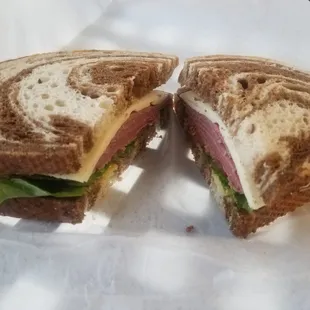 a cut in half sandwich