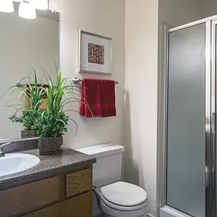 Bathroom at Countryside Village apartments in Moore, Oklahoma.