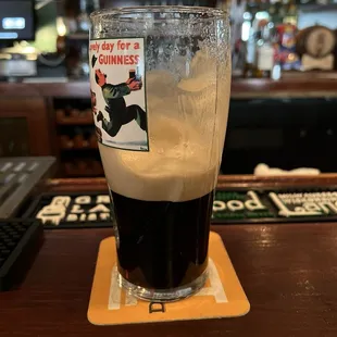 Guinness sticking to the glass