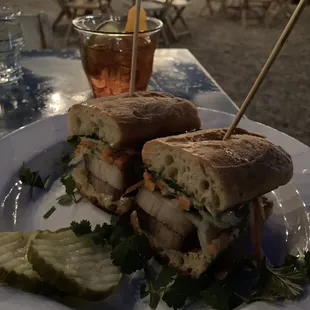 Pork belly bahn mi, Rums Old Fashioned (cocktail special)
