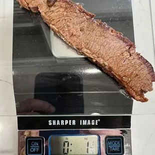 One slice of brisket.