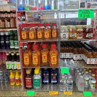 bottles of liquor on display