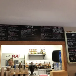 menus on the wall