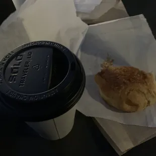 Maya hot chocolate and chocolate croissant