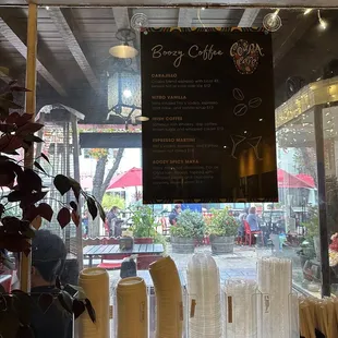 View to the outdoor seating