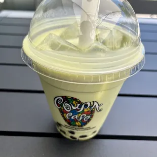 Medium Iced Oat Milk Matcha with boba