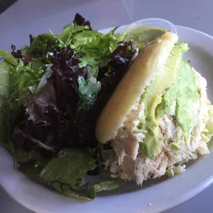 Arepa with Venezuelan chicken salad