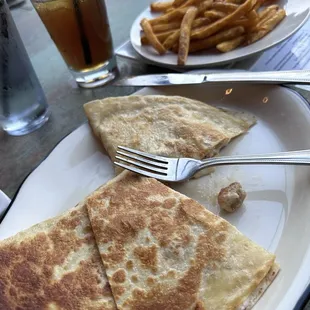 Chicken Quesadillas and Fries