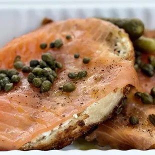 Whole order of "Simply Delicious" over a Burnt Everything bagel