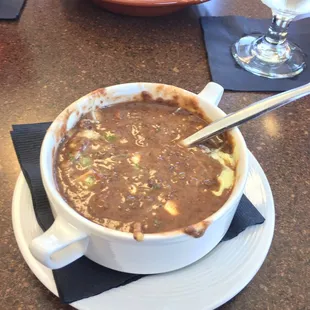 Black Bean Soup of the day.