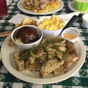 Large portions, delicious seasoning!! Great food!