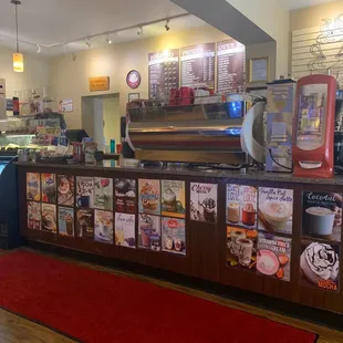 the counter and menus